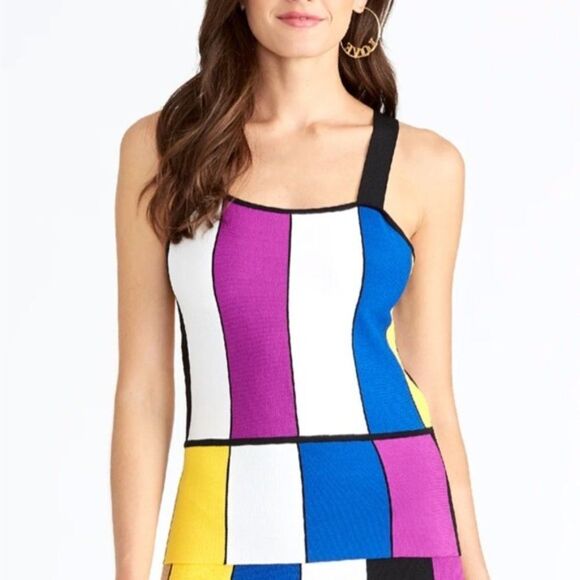 NEW! Rachel Roy Massima Multicolor Block Tank size Medium - Picture 1 of 14